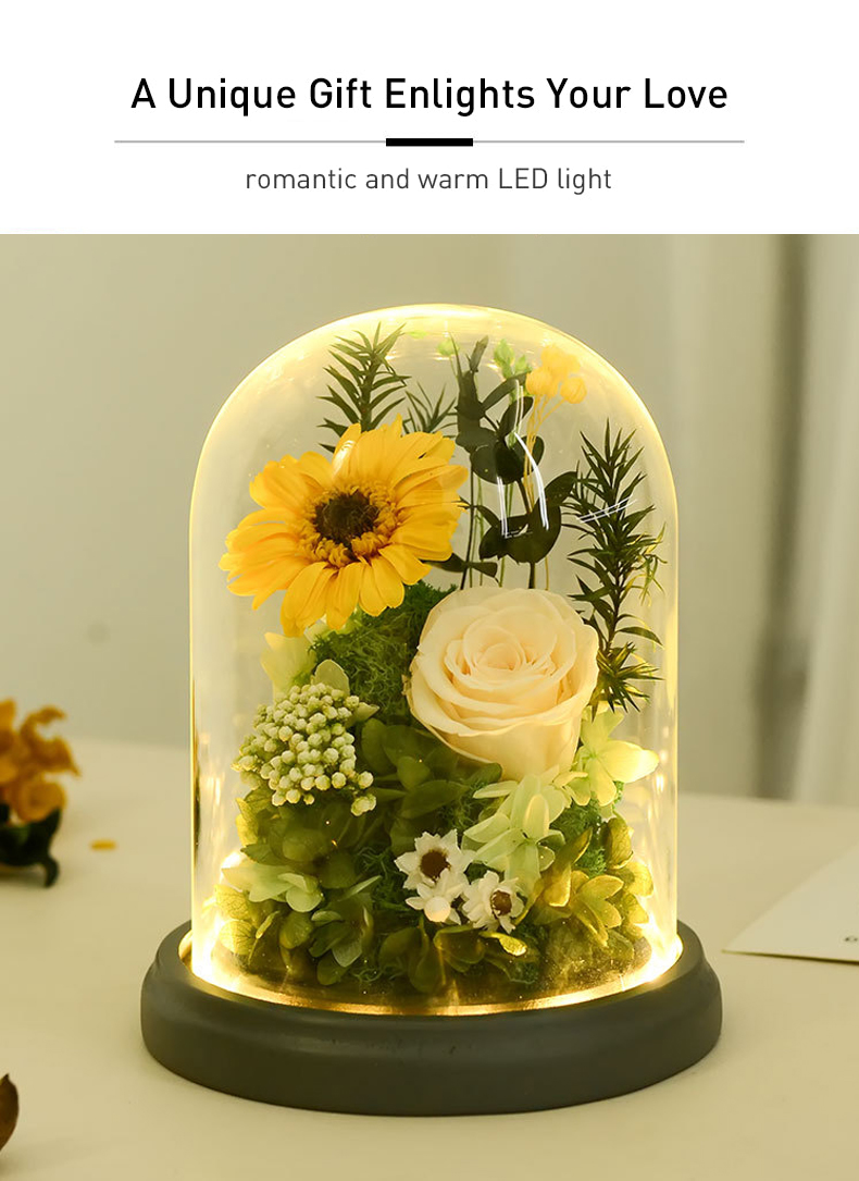 Eternal Sunflower Rose Handmade Best Gift for Teacher and Elder08