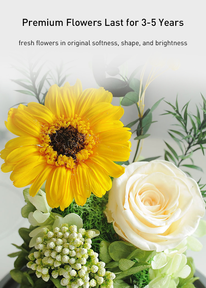 Eternal Sunflower Rose Handmade Best Gift for Teacher and Elder09