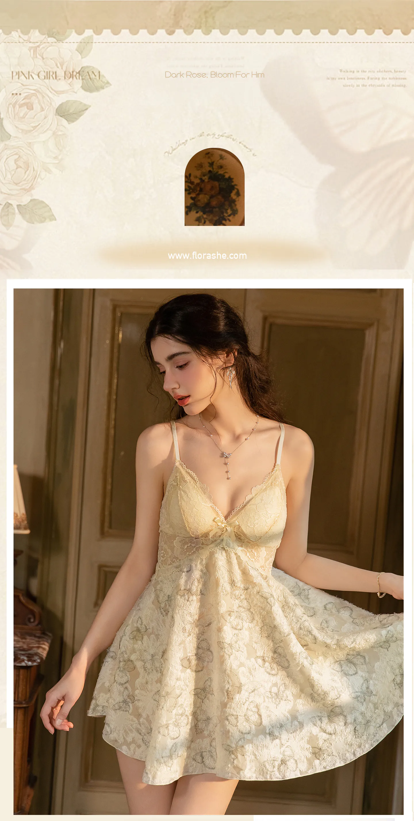 Ethereal-V-Neck-Butterfly-Print-Built-in-Bra-Sheer-Lace-Splice-Nightgown09