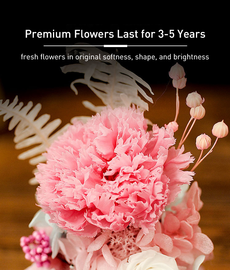 Everlasting Flowers in Glass Best Gift for Mum and Teacher12