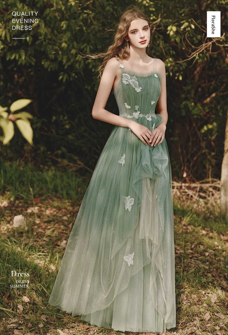 Fairy Avocado Green Tulle Prom Dress Princess Party Ball Gown07