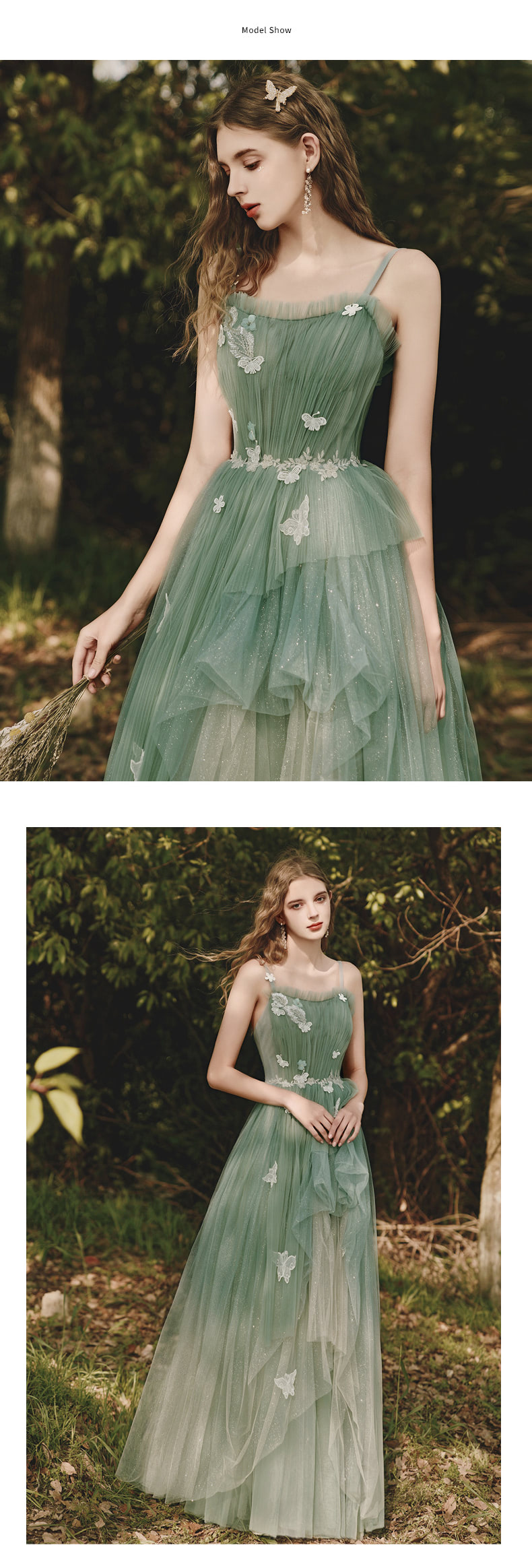 Fairy Avocado Green Tulle Prom Dress Princess Party Ball Gown10