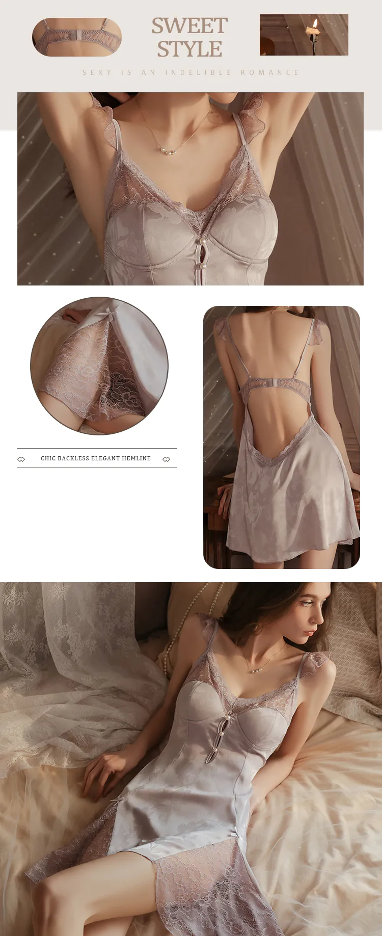Feminine-Deep-V-Backless-Lace-Hem-Shaping-Bust-Support-Nightdress12
