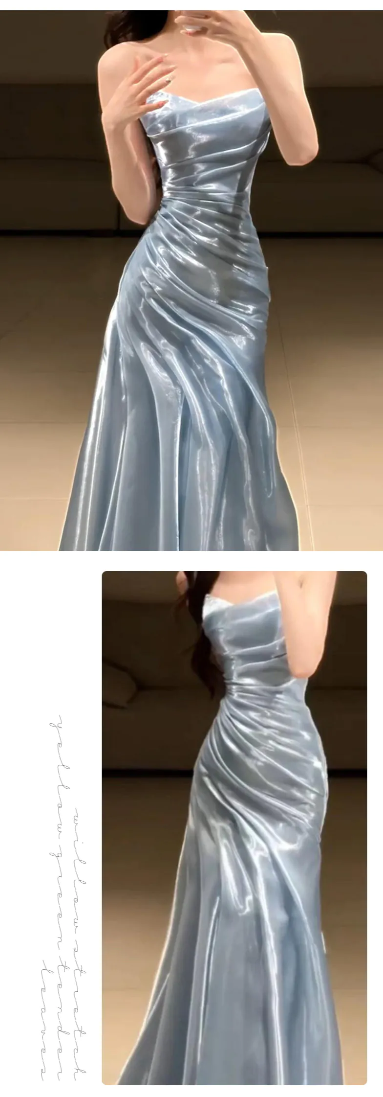 Glossy-Silver-Gray-Strapless-Ruched-Bodice-Trumpet-Mermaid-Evening-Gown10