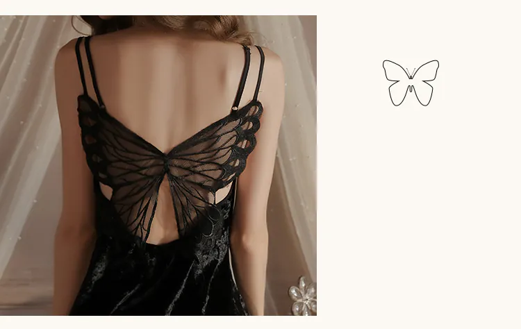 Ladies-Warm-Autumn-Winter-Butterfly-Back-Velvet-Cami-Nightgown11
