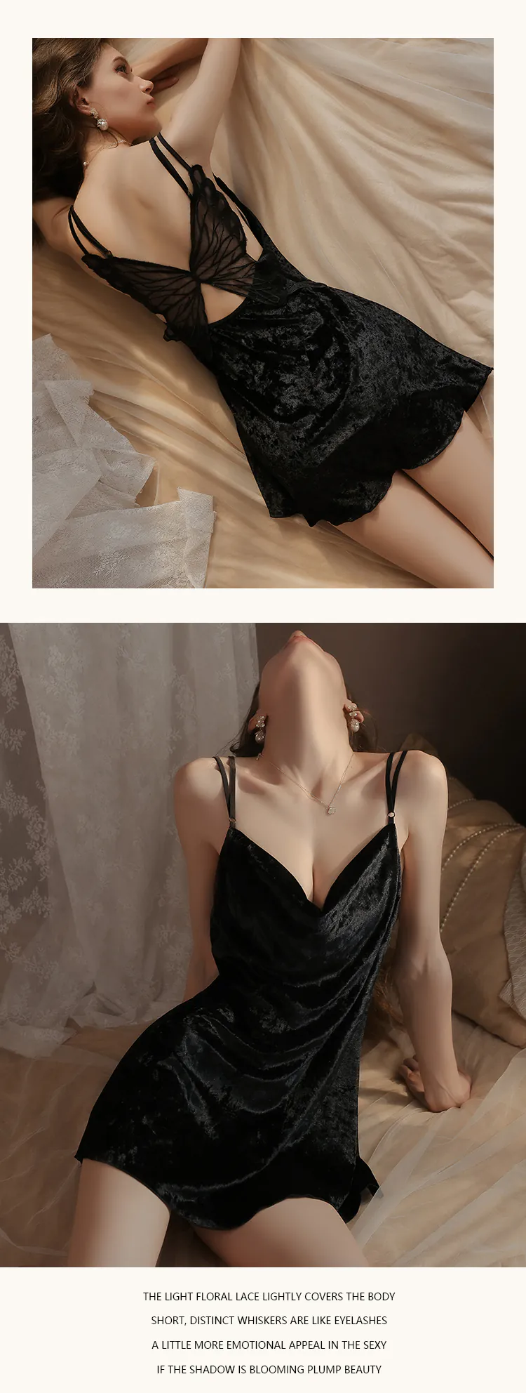 Ladies-Warm-Autumn-Winter-Butterfly-Back-Velvet-Cami-Nightgown14