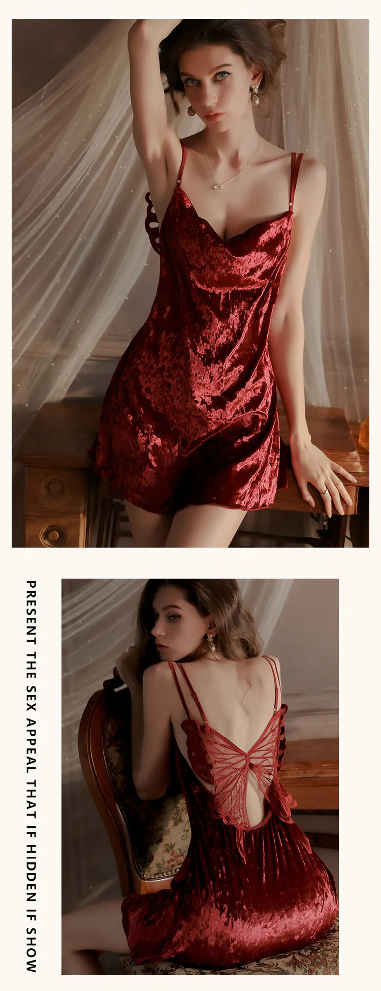 Ladies-Warm-Autumn-Winter-Butterfly-Back-Velvet-Cami-Nightgown17