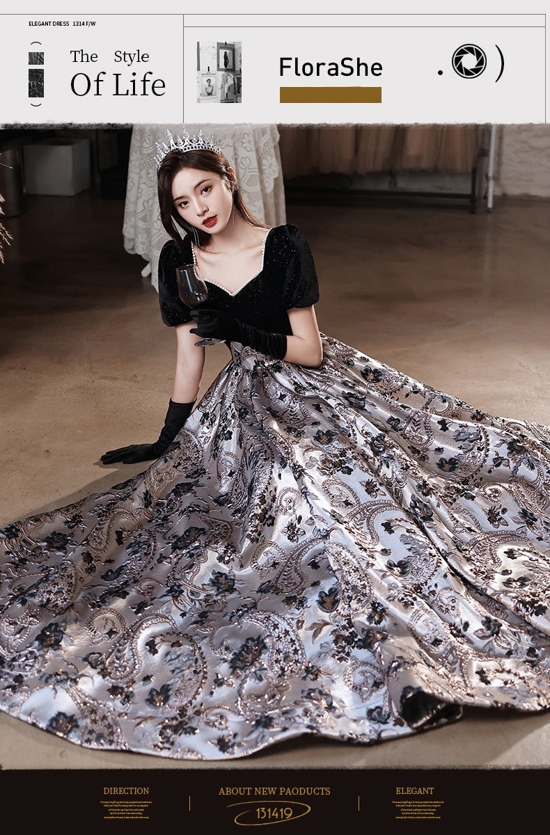 Luxury Vintage Embroidery Party Prom Formal Evening Long Dress07