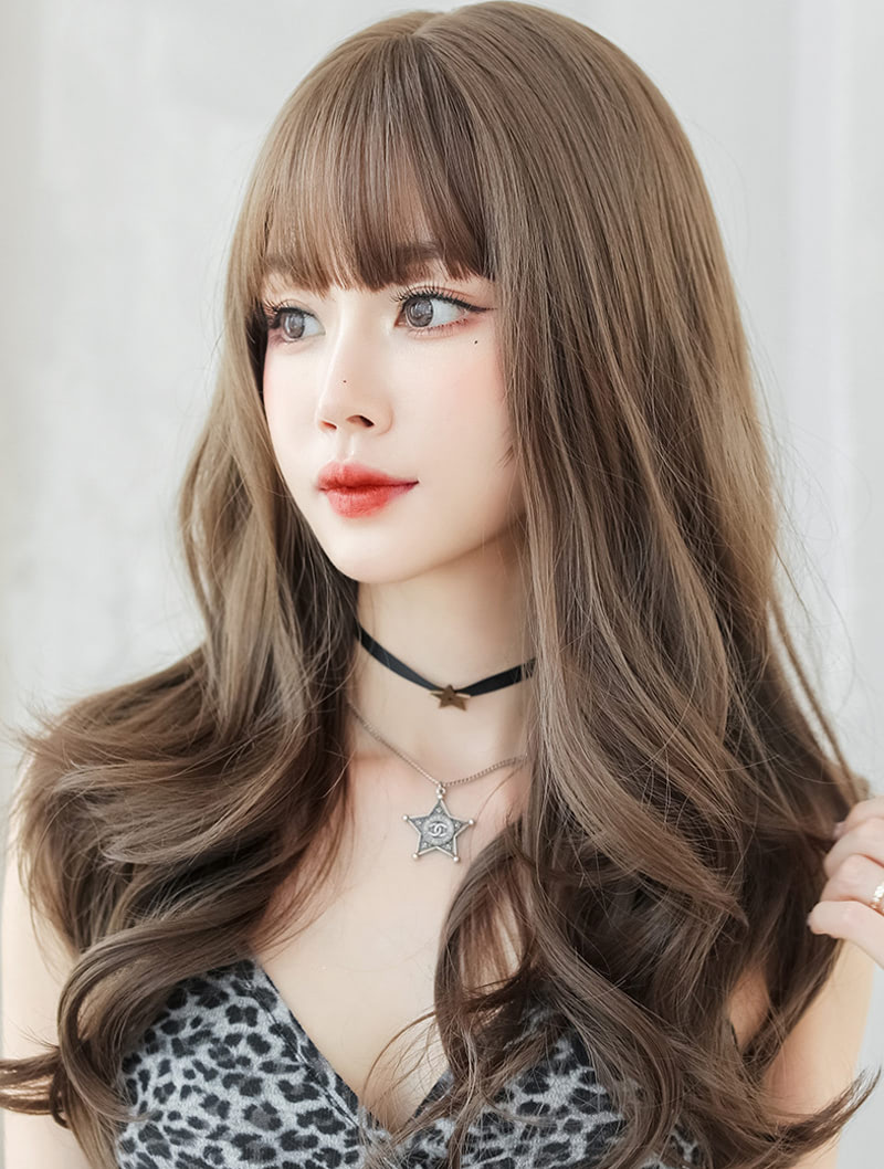 Pretty Realistic Brown Loose Wavy Synthetic Hair Replacement Wig02