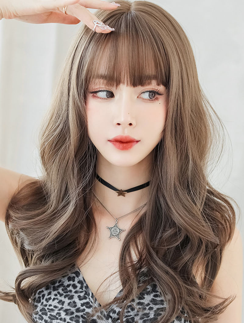 Pretty Realistic Brown Loose Wavy Synthetic Hair Replacement Wig05