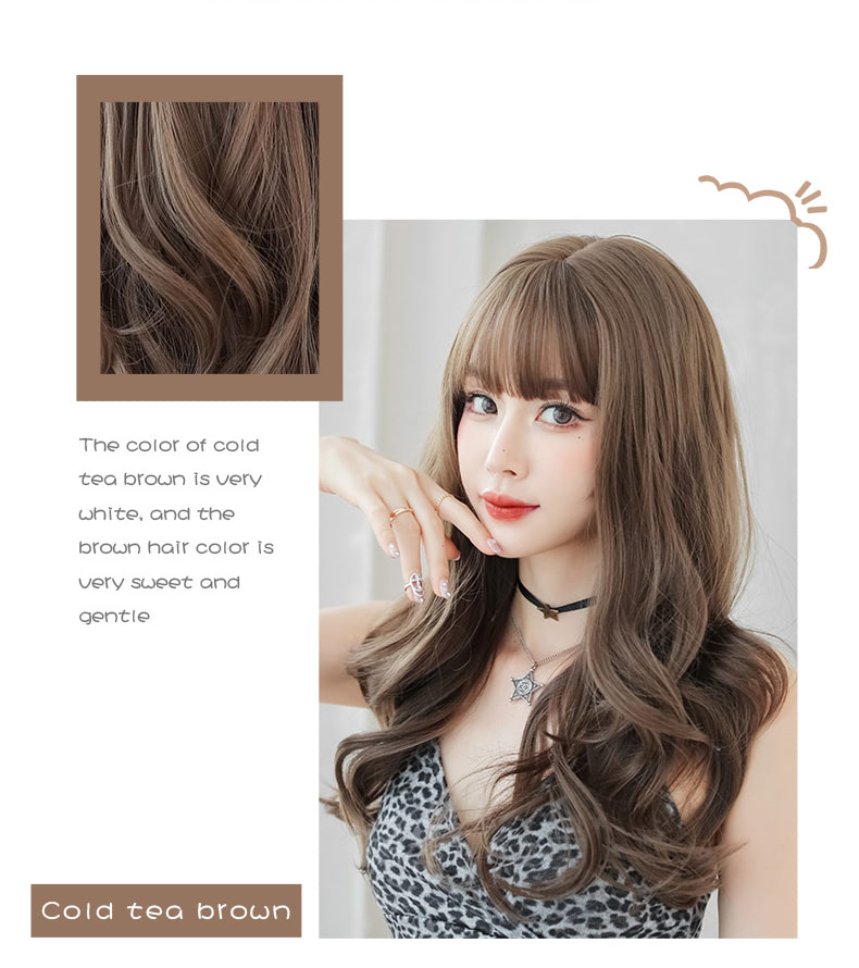 Pretty Realistic Brown Loose Wavy Synthetic Hair Replacement Wig07
