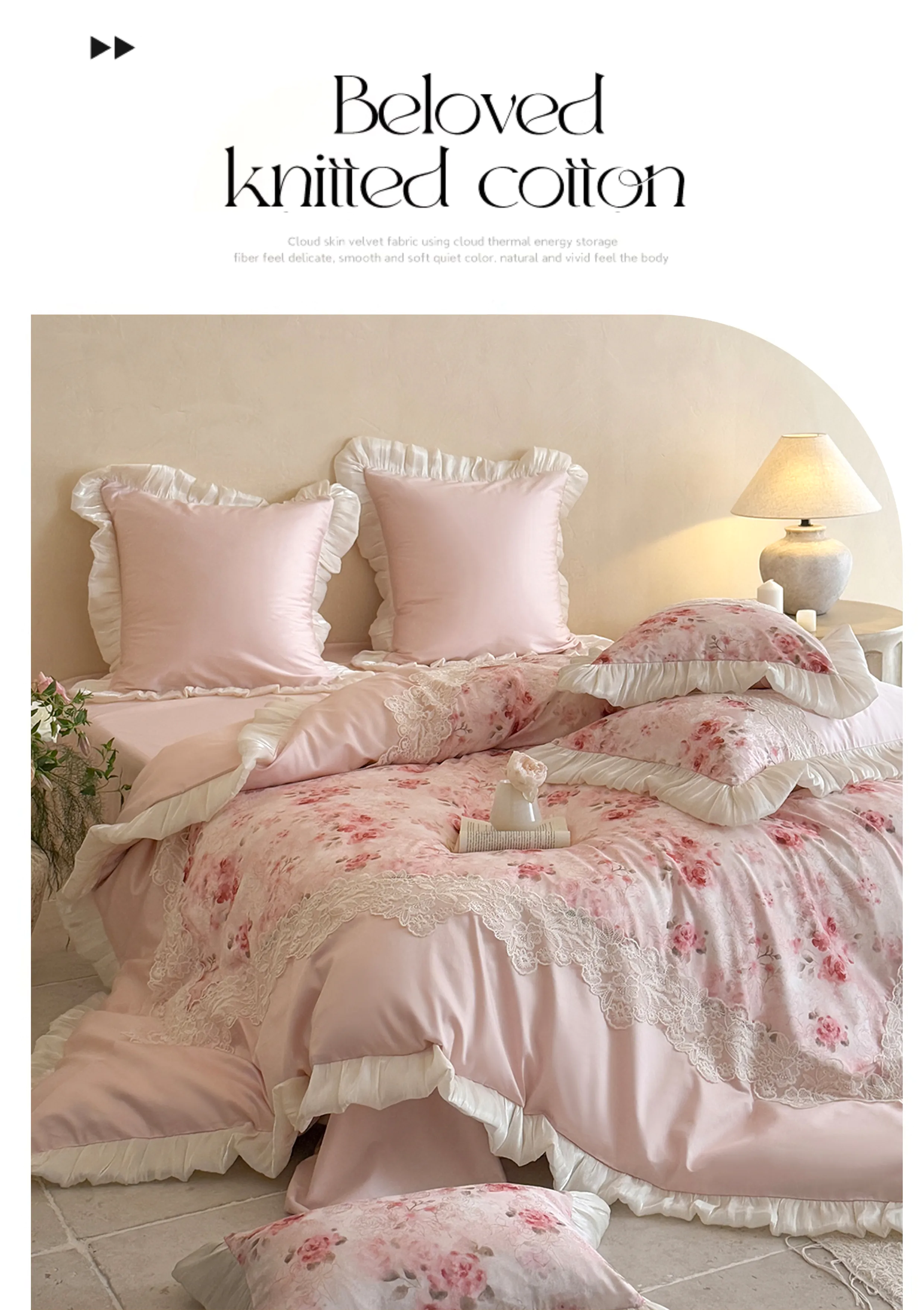 Princess-Style-Vintage-Rose-Floral-100-Cotton-Glazed-Ruffle-Bedding-Set09