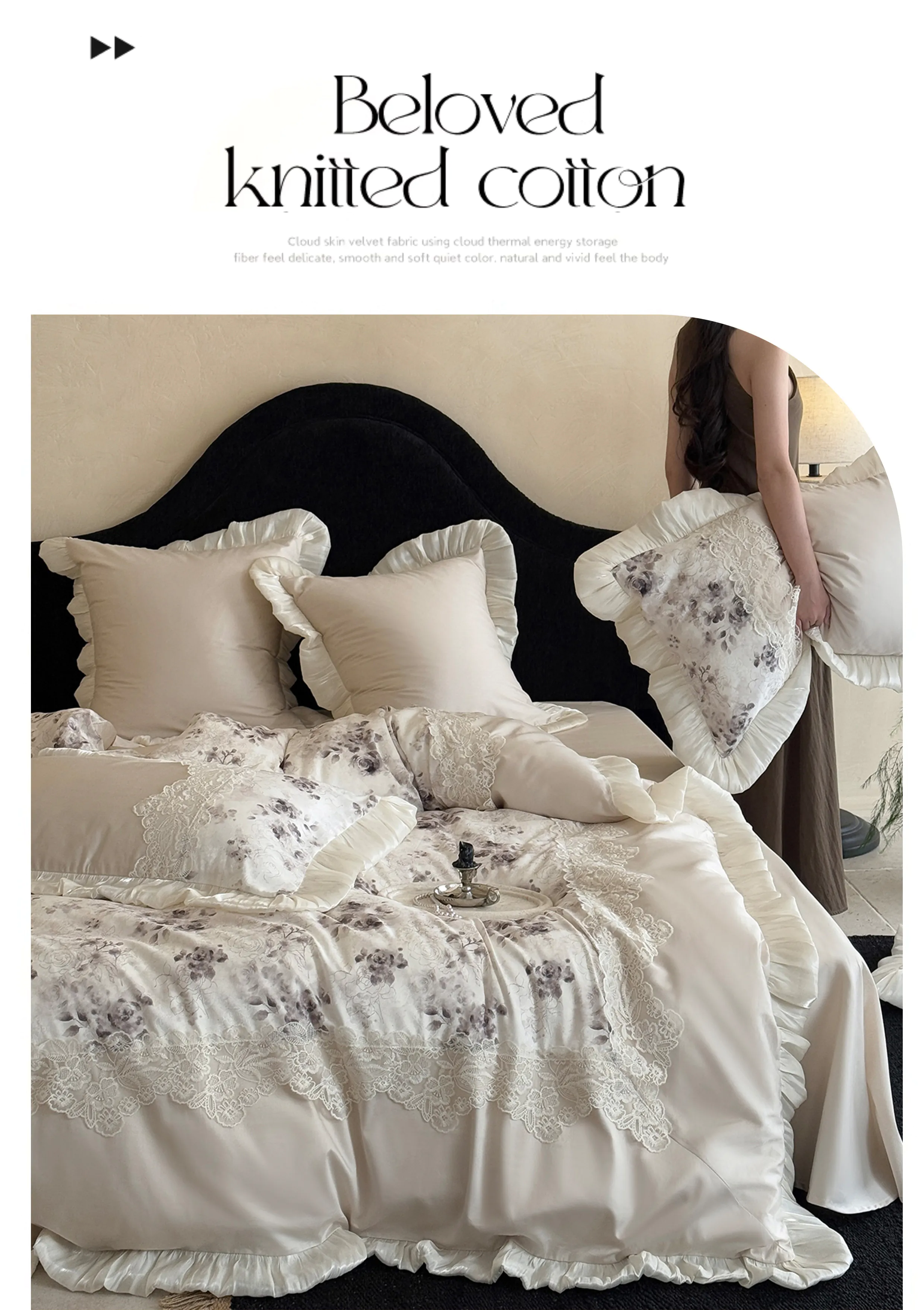 Princess-Style-Vintage-Rose-Floral-100-Cotton-Glazed-Ruffle-Bedding-Set14