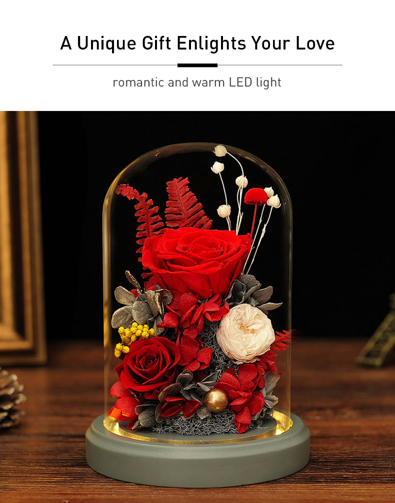 Romantic Forever Rose in Glass Creative Gift for Her Women10