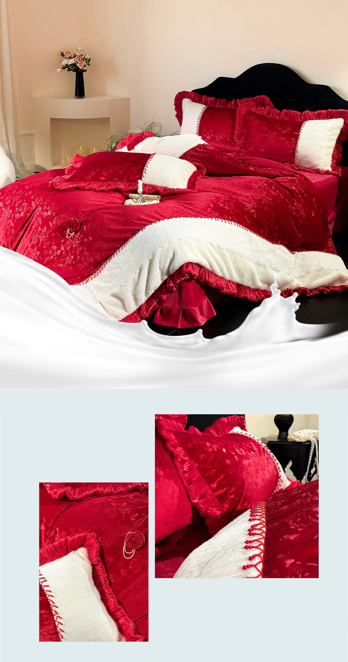 Romantic-French-Court-Style-Embossed-Rose-Floral-Velvet-Bedding-Set12