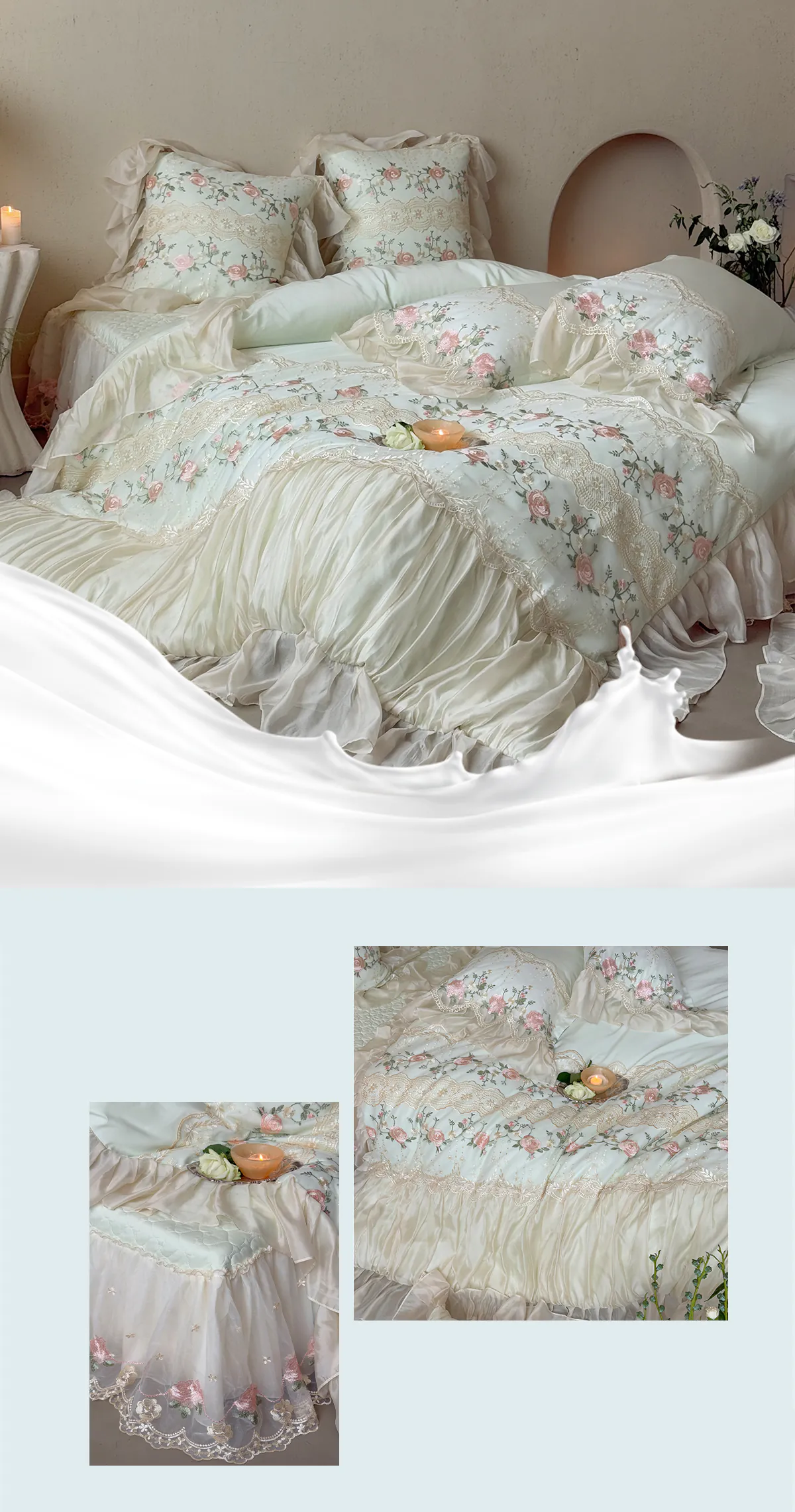 Romantic-Rose-Floral-Embroidery-Sheer-Lace-Aesthetic-Bedding-Set-Gift12