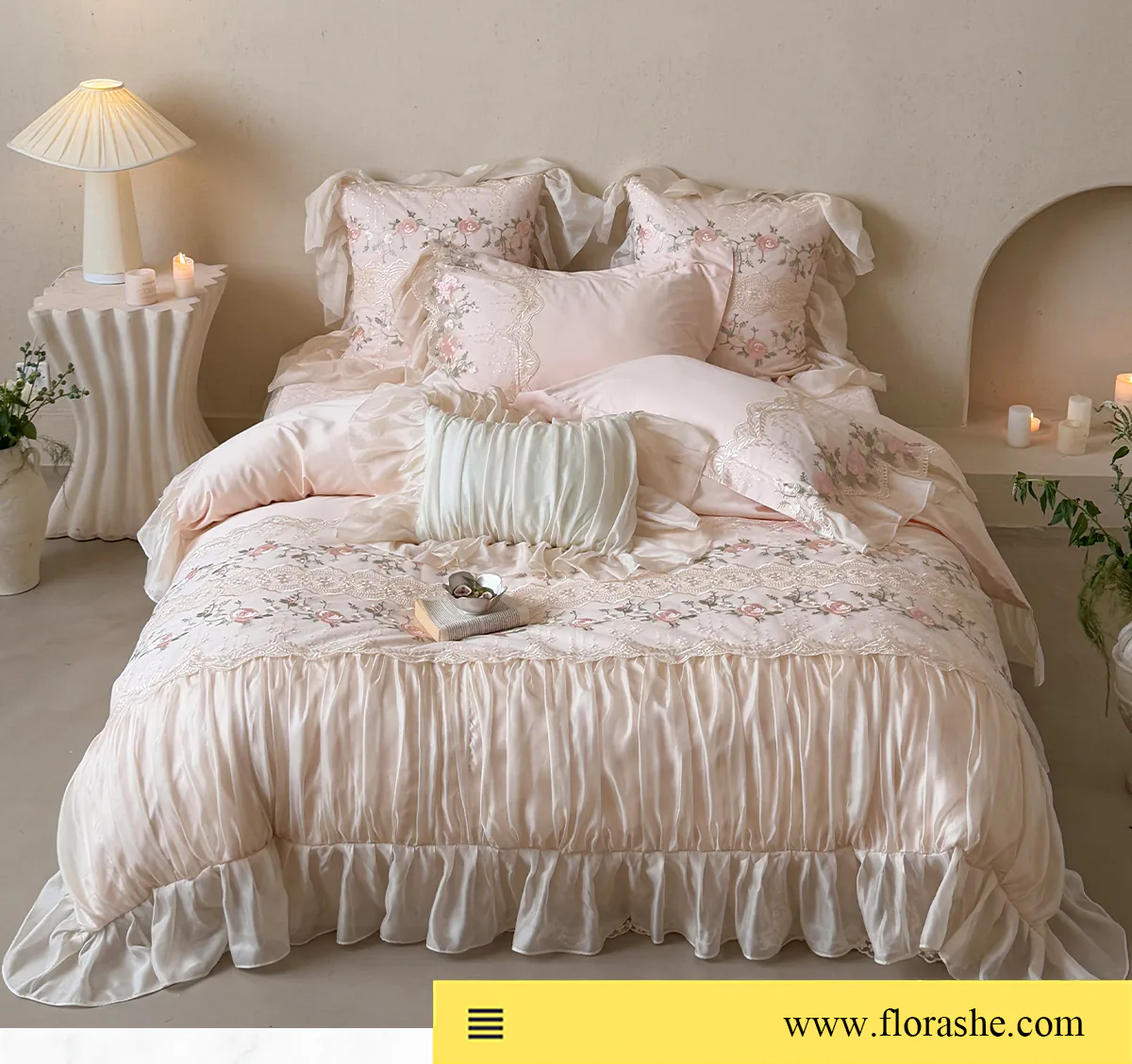 Romantic-Rose-Floral-Embroidery-Sheer-Lace-Aesthetic-Bedding-Set-Gift14