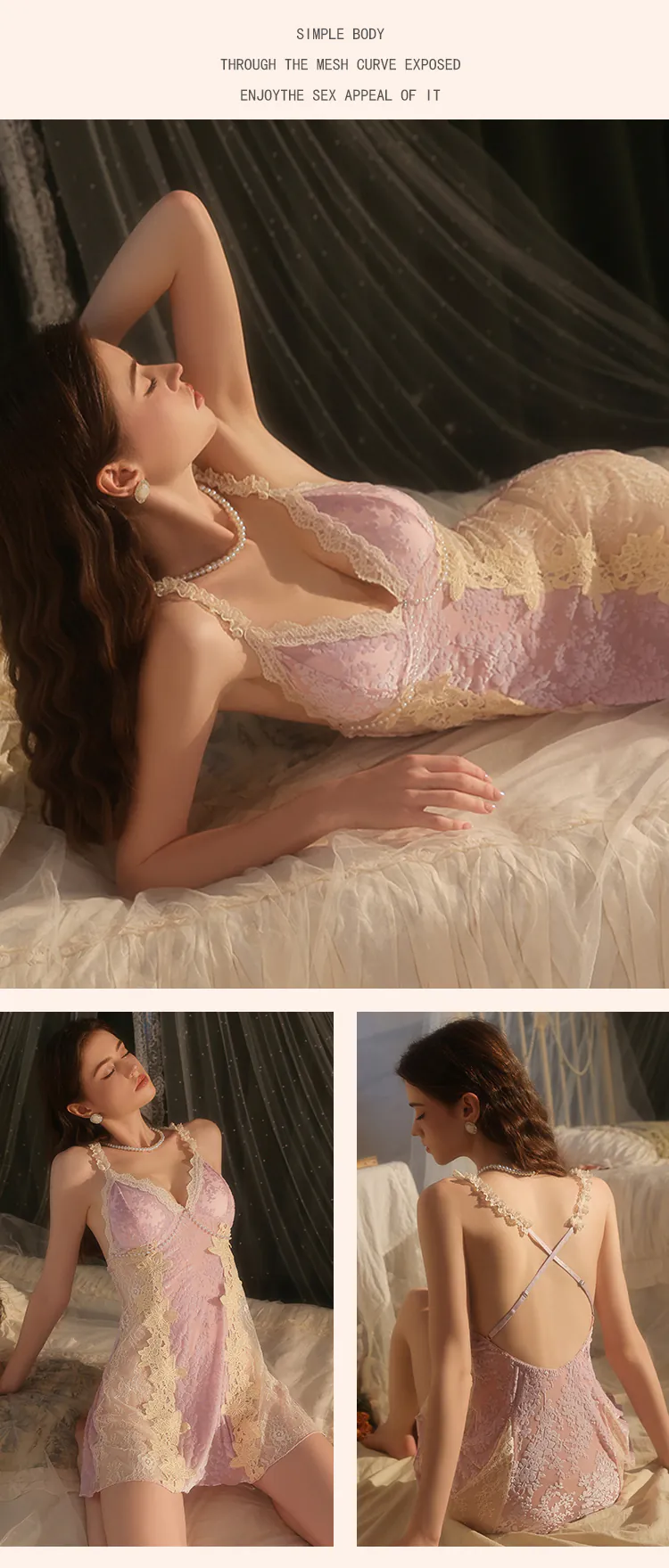 Sexy-Velvet-Lace-Slip-Nightdress-with-Removable-Padding-Pearl-Chain19