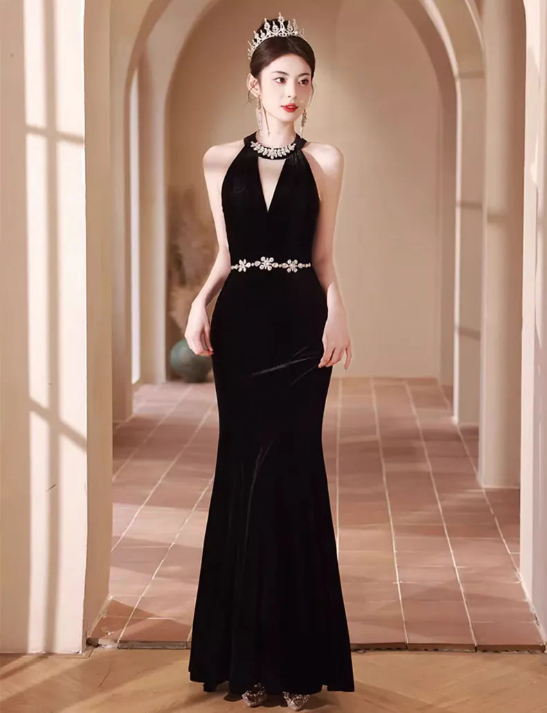 Simple-Black-Fishtail-Sleeveless-Halter-Neck-Birthday-Party-Formal-Dress09