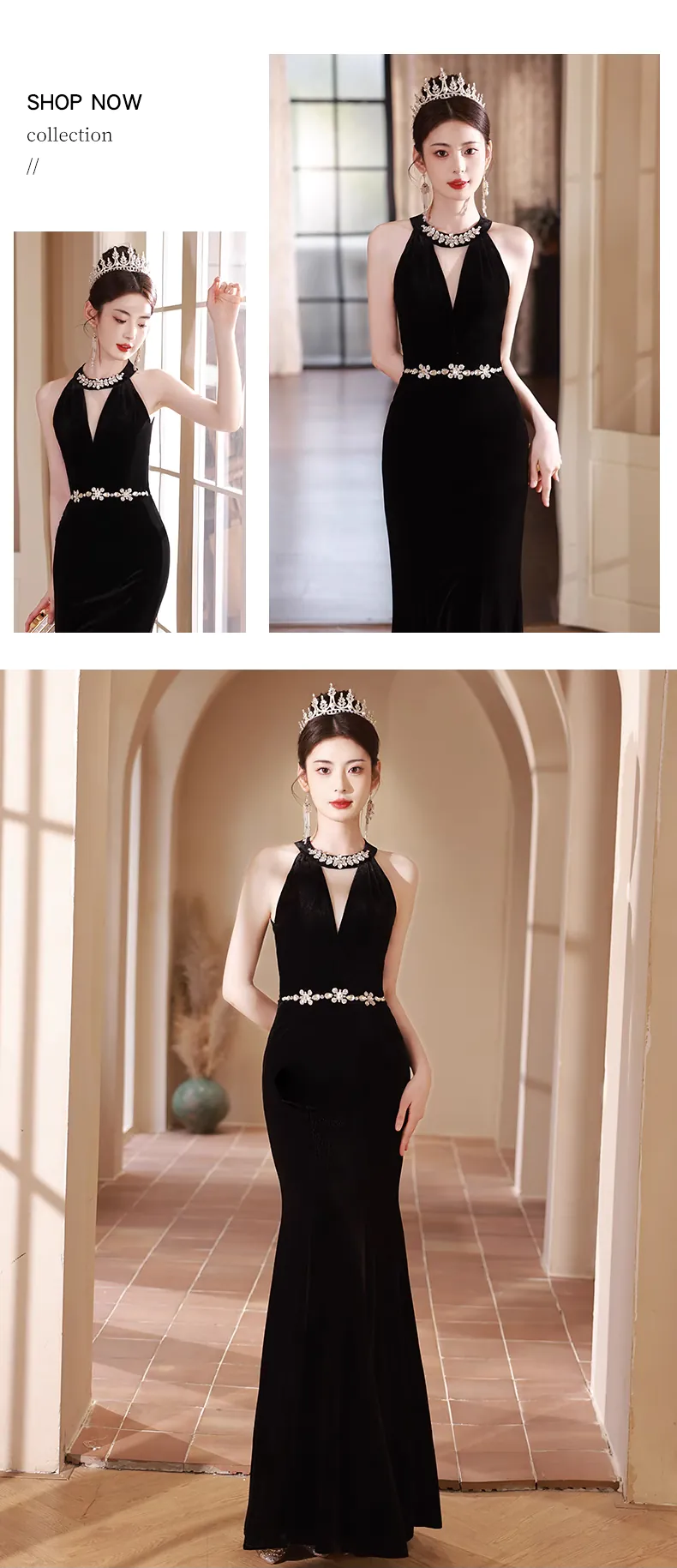 Simple-Black-Fishtail-Sleeveless-Halter-Neck-Birthday-Party-Formal-Dress10