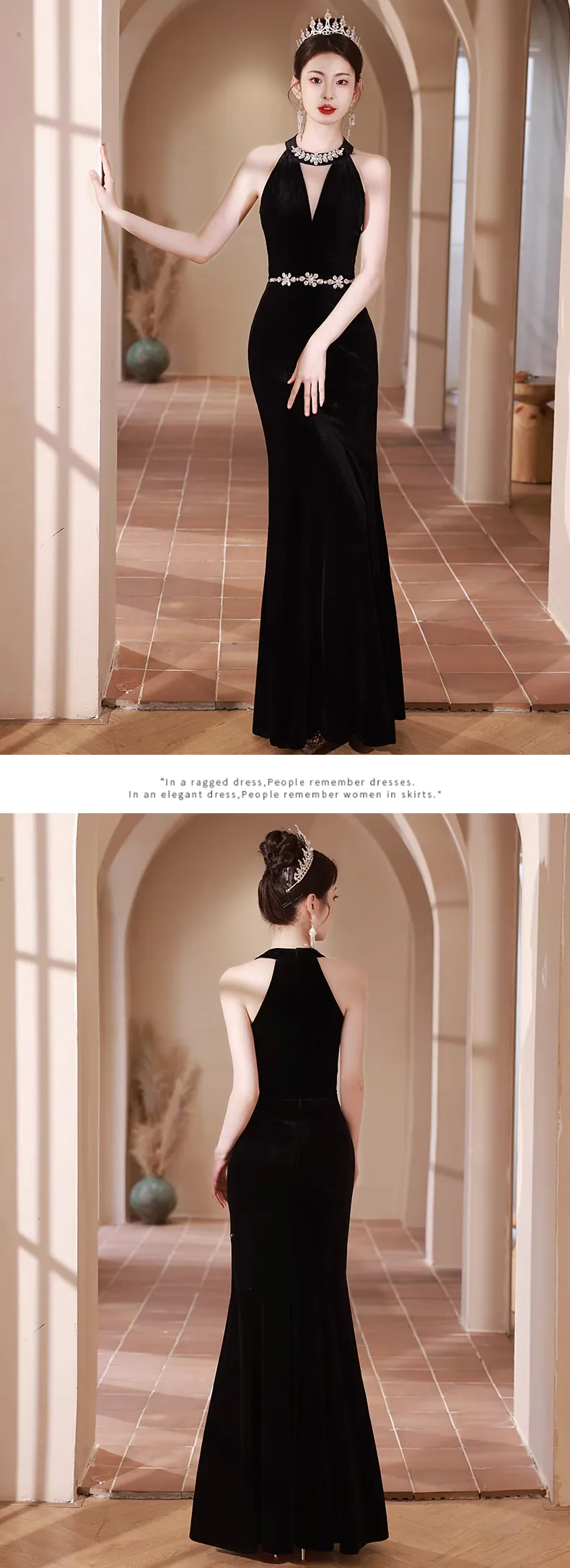 Simple-Black-Fishtail-Sleeveless-Halter-Neck-Birthday-Party-Formal-Dress13