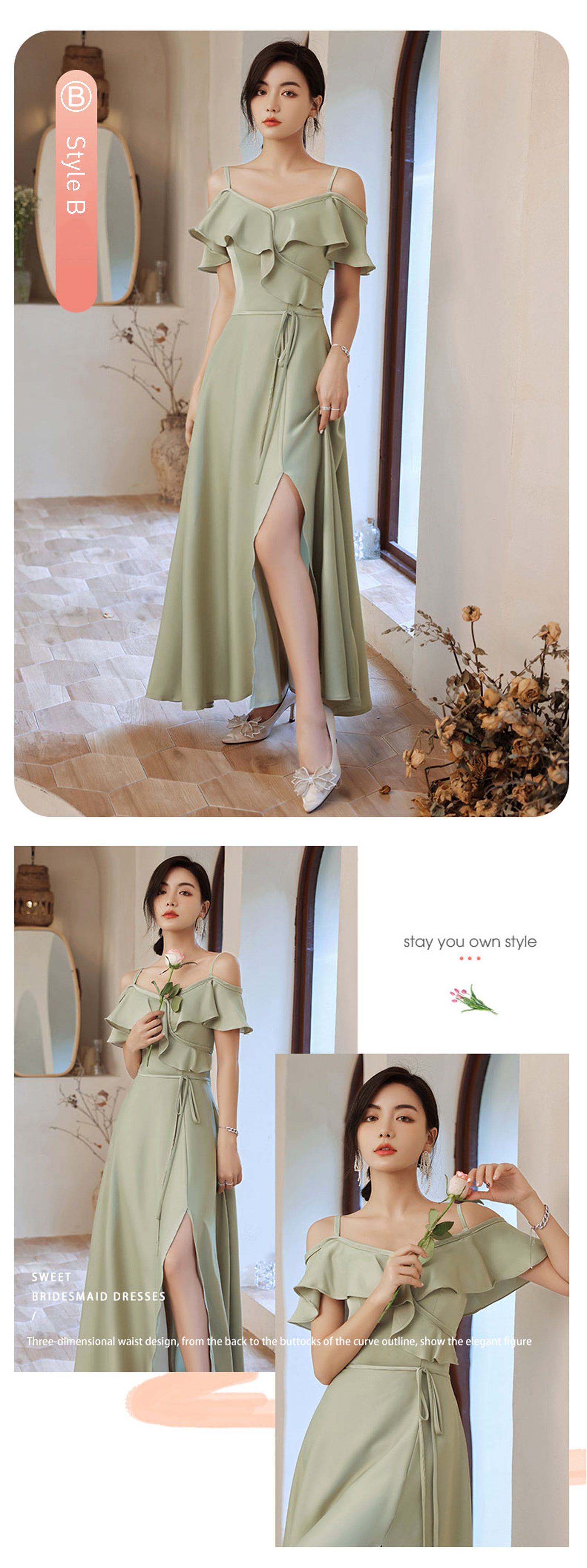 Simple-Olive-Green-Satin-Bridesmaid-Dress-Beach-Wedding-Guest-Outfit17