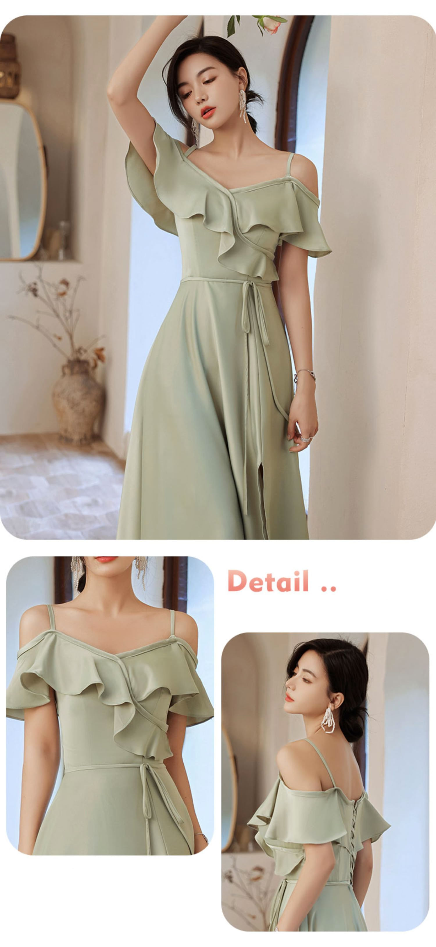 Simple-Olive-Green-Satin-Bridesmaid-Dress-Beach-Wedding-Guest-Outfit18
