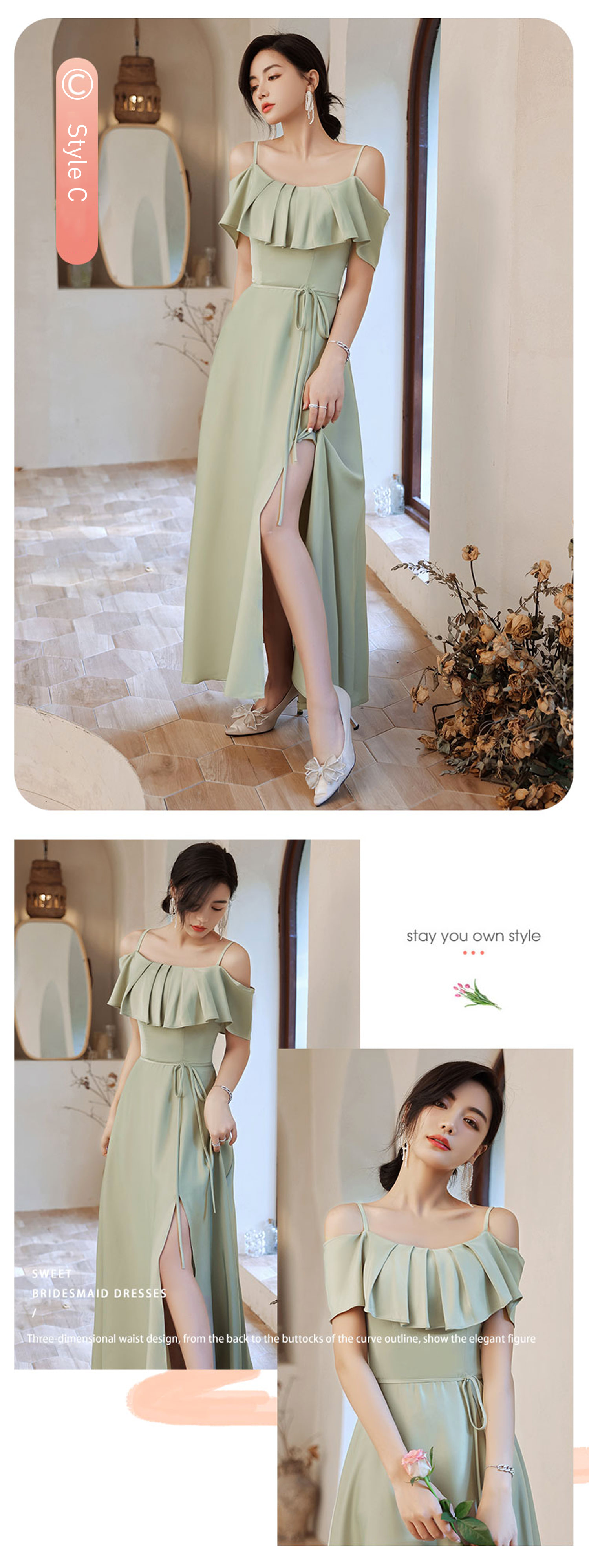Simple-Olive-Green-Satin-Bridesmaid-Dress-Beach-Wedding-Guest-Outfit19
