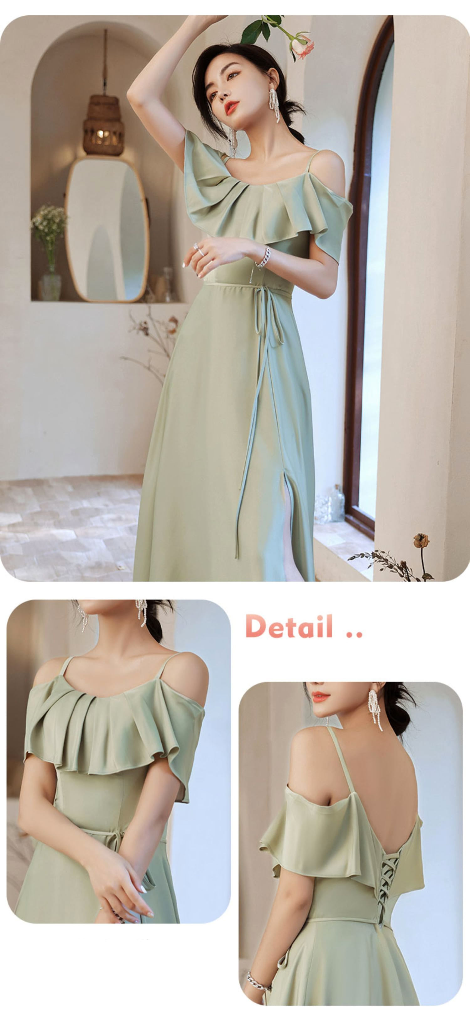 Simple-Olive-Green-Satin-Bridesmaid-Dress-Beach-Wedding-Guest-Outfit20