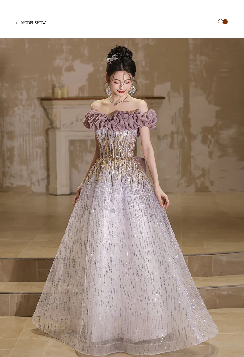 Soft-Lavender-Off-Shoulder-Ruffle-Neck-Glitter-Birthday-Pageant-Party-Dress11