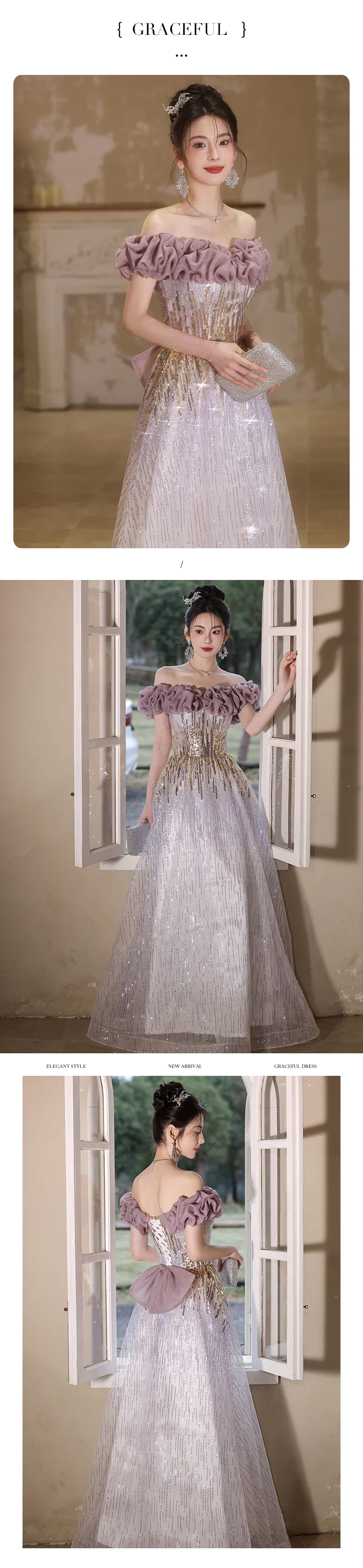 Soft-Lavender-Off-Shoulder-Ruffle-Neck-Glitter-Birthday-Pageant-Party-Dress12