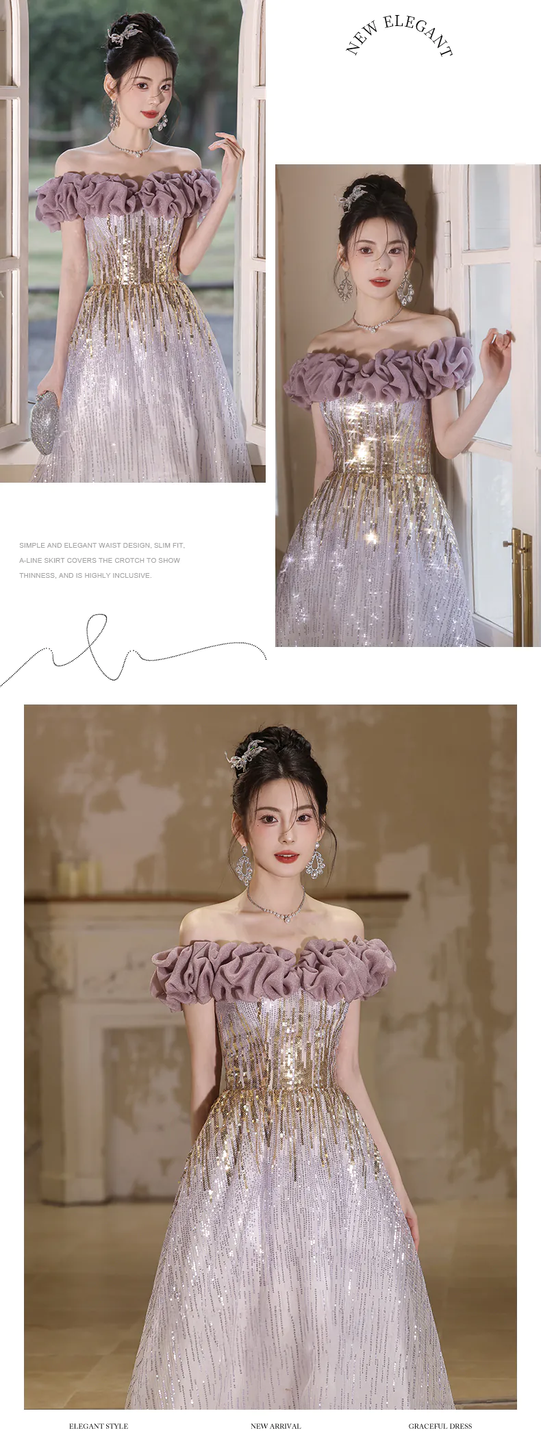 Soft-Lavender-Off-Shoulder-Ruffle-Neck-Glitter-Birthday-Pageant-Party-Dress13