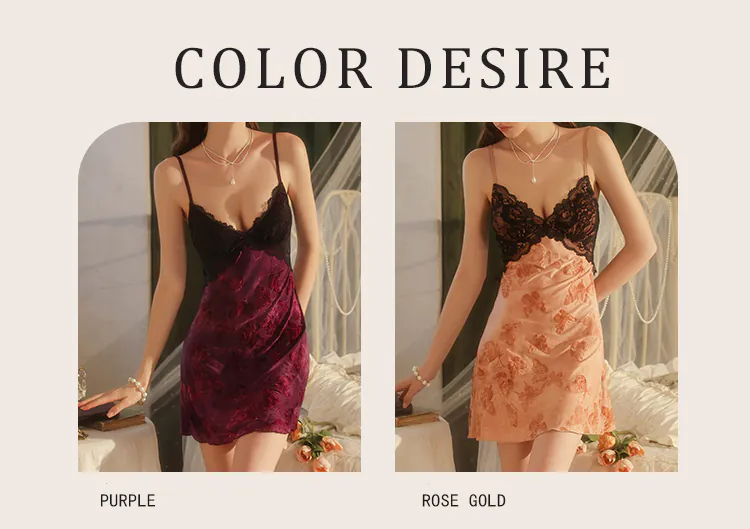 Soft-Velvet-Deep-V-Backless-Butterfly-Lace-Fall-Winter-Slip-Nightdress11