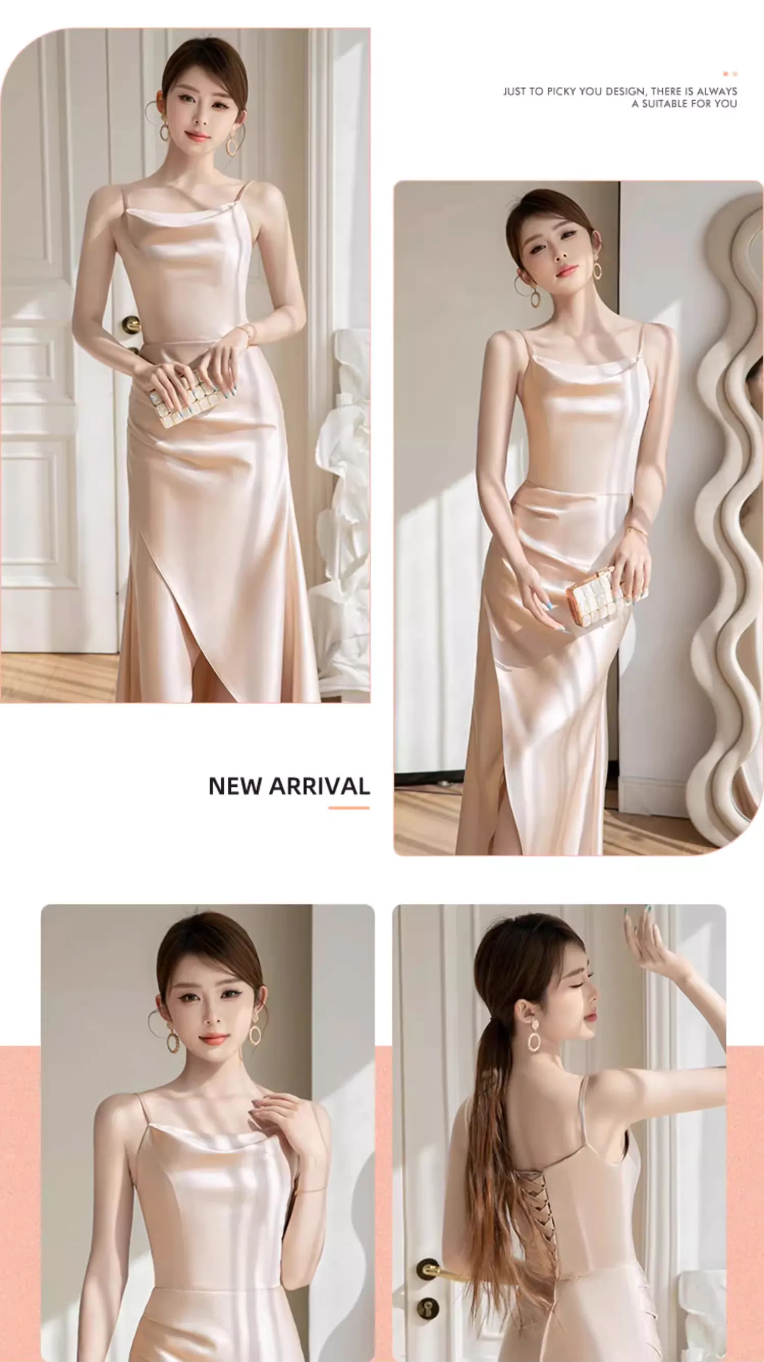 Sweet-Champagne-Satin-Bridesmaid-Slit-Dress-Evening-Party-Gown26