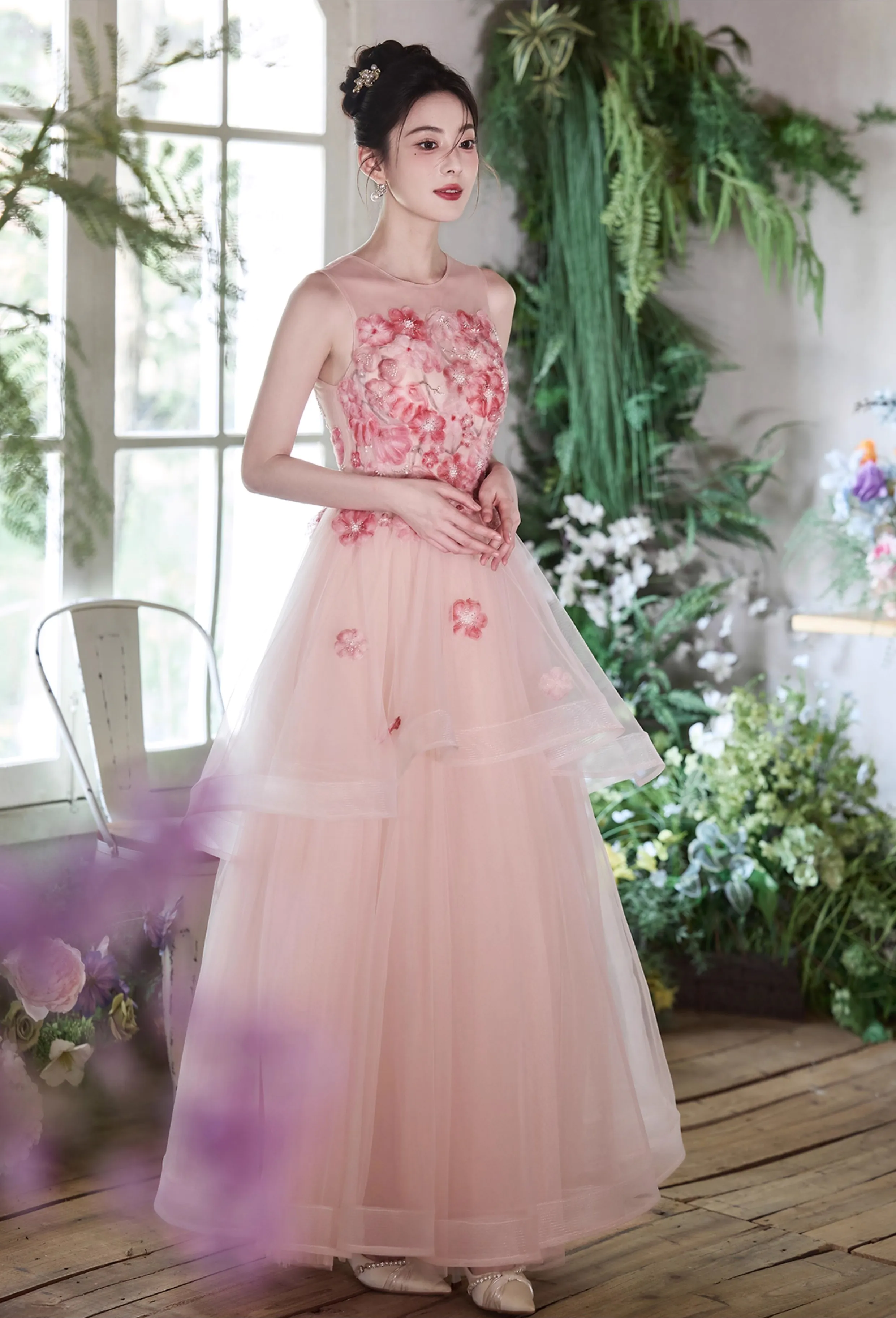 Sweet-Princess-Blush-Pink-Tulle-Floral-Embroidery-Evening-Party-Dress12