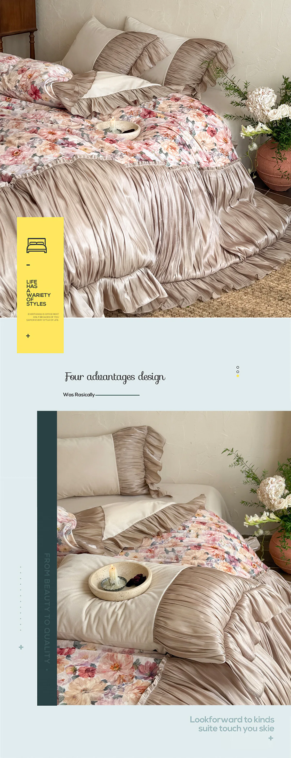 Vintage-French-Court-Rococo-Floral-Print-Pleated-Ruffles-Bedding-Set10