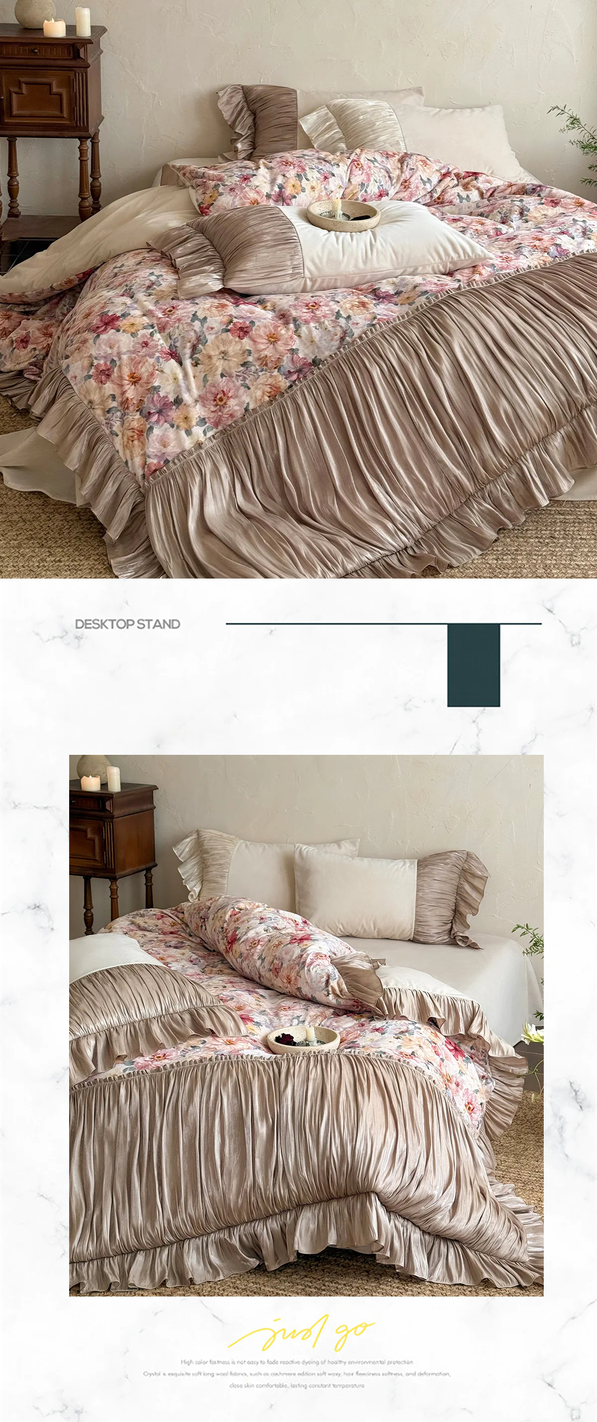 Vintage-French-Court-Rococo-Floral-Print-Pleated-Ruffles-Bedding-Set12