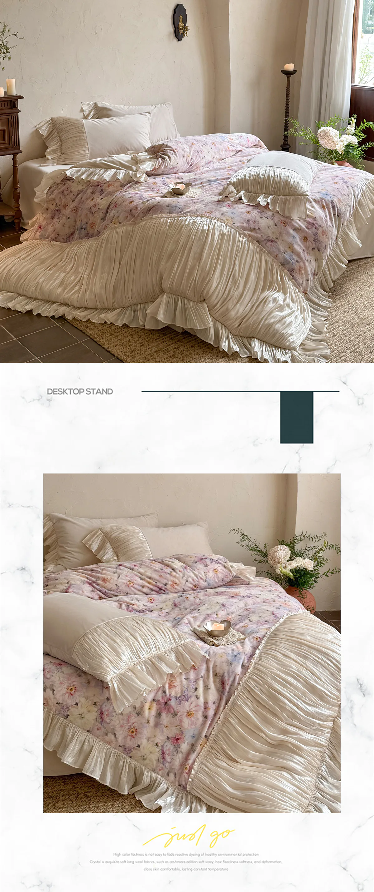Vintage-French-Court-Rococo-Floral-Print-Pleated-Ruffles-Bedding-Set17