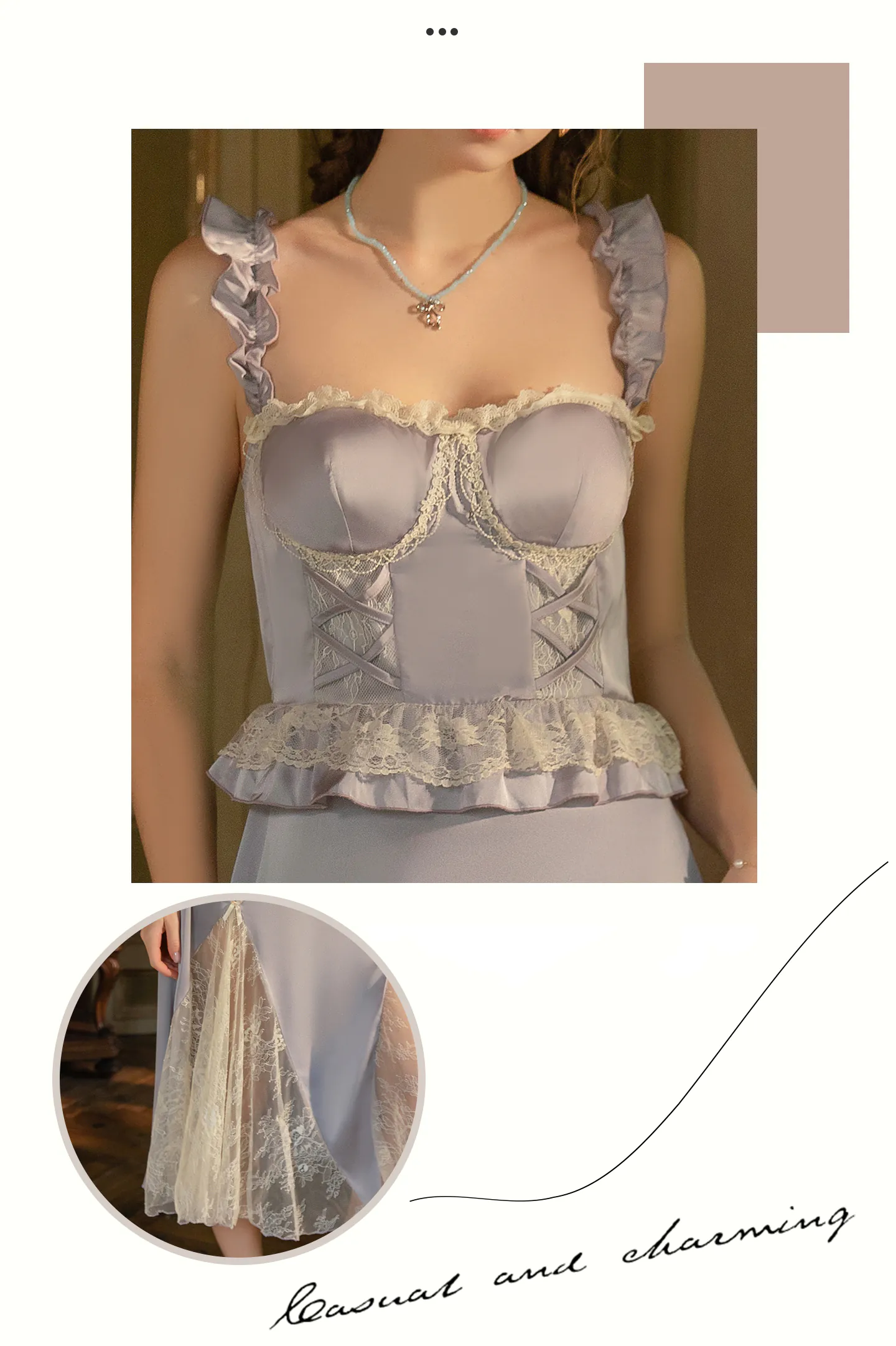 Vintage-Sweetheart-Neckline-Ruffle-Strap-Lace-Splicing-Satin-Lingerie11