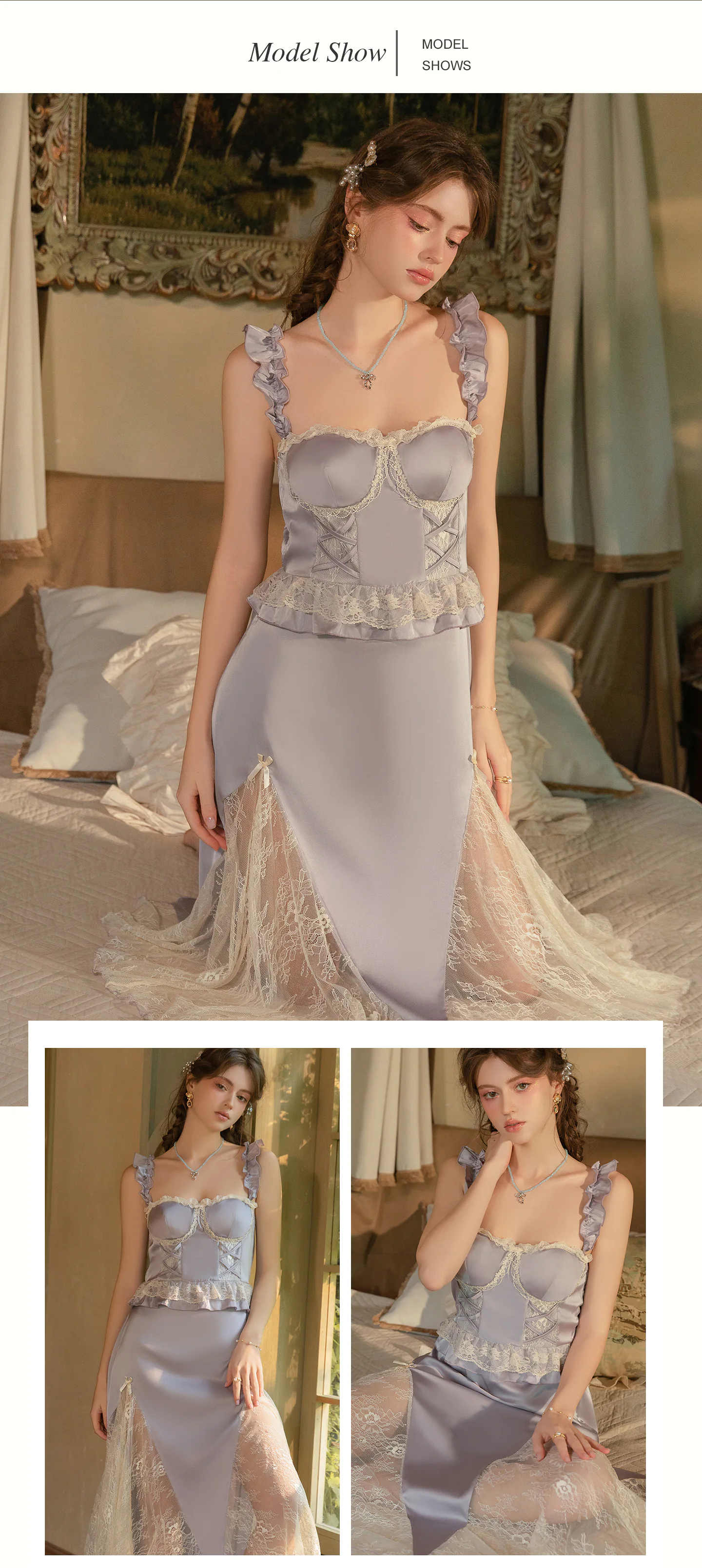 Vintage-Sweetheart-Neckline-Ruffle-Strap-Lace-Splicing-Satin-Lingerie13