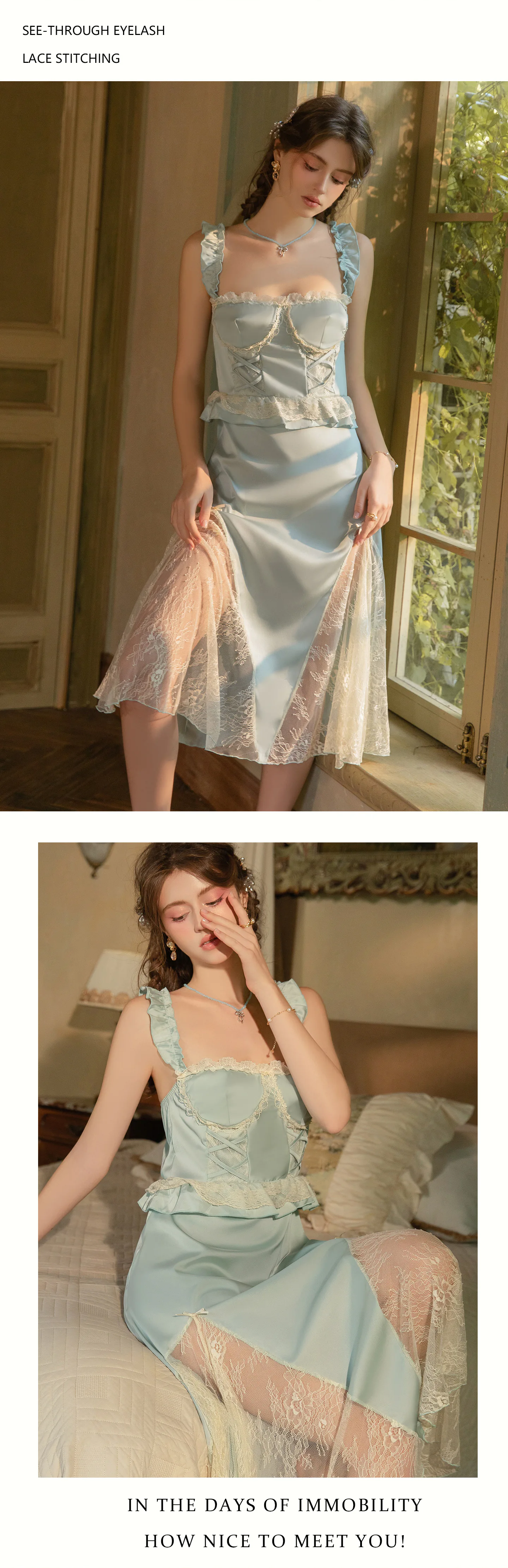 Vintage-Sweetheart-Neckline-Ruffle-Strap-Lace-Splicing-Satin-Lingerie15