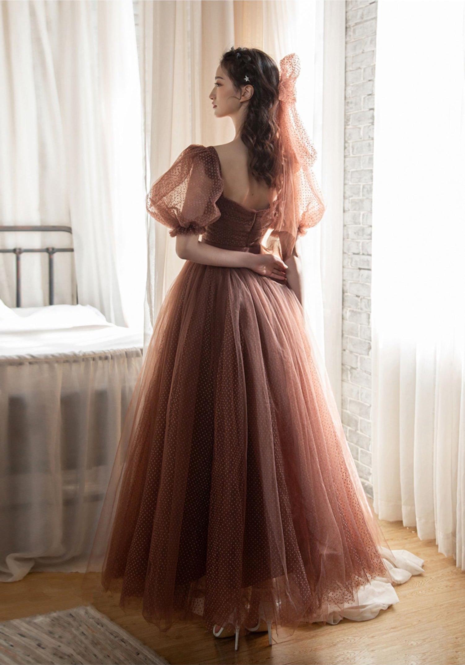 Charming-Brown-Tulle-Ball-Gown-Elegant-Party-Wear-Maxi-Dress12