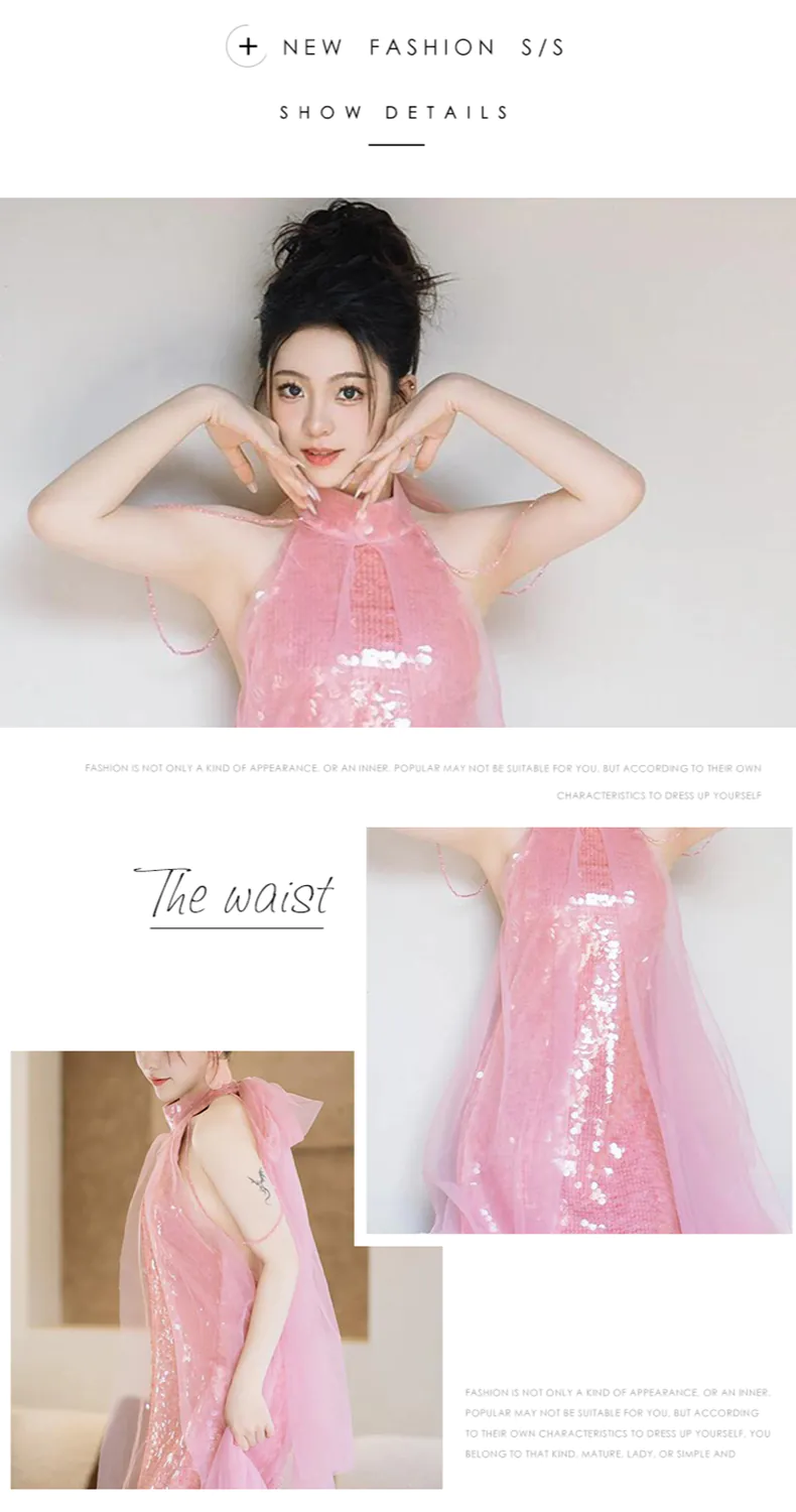 Chic-Pink-Sequin-Halter-Tulle-Evening-Dress-with-Train-and-Sheer-Overlay09
