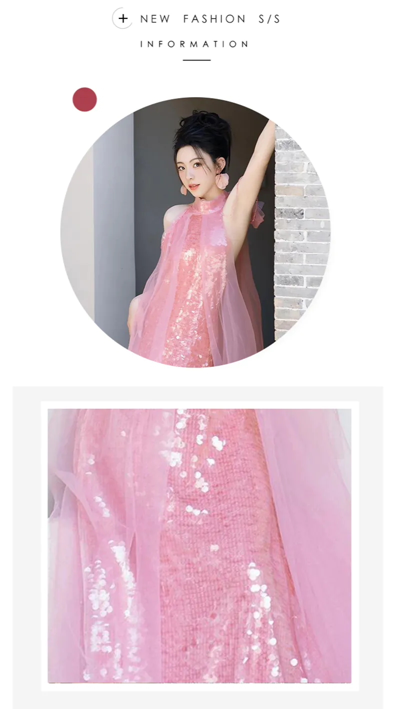 Chic-Pink-Sequin-Halter-Tulle-Evening-Dress-with-Train-and-Sheer-Overlay10