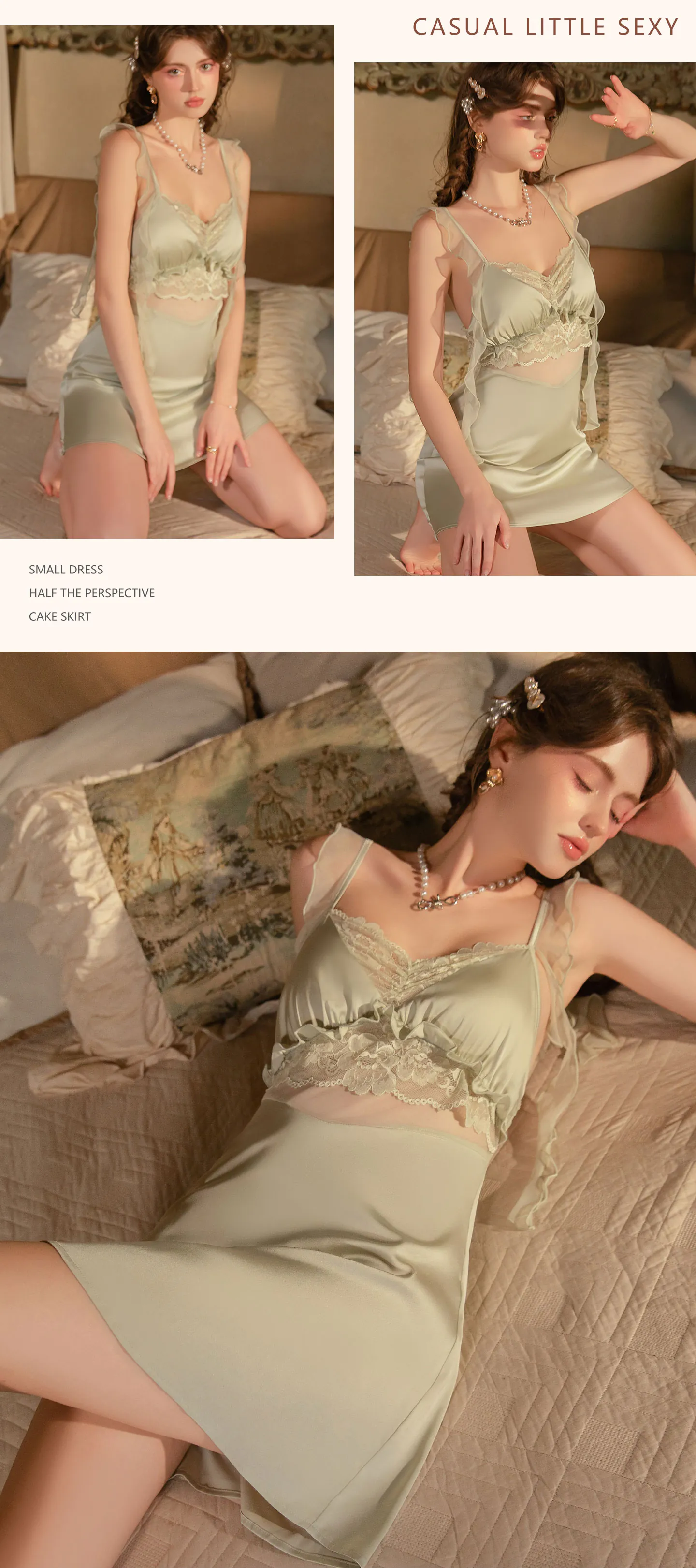 Coquette-Open-Back-Lace-Trim-Ruffle-Ribbon-Straps-Satin-Nightgown15