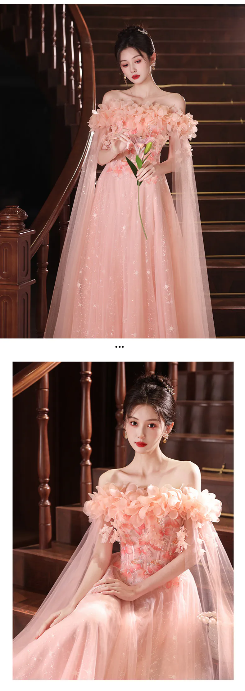 Ethereal-Soft-Blush-Pink-Off-Shoulder-3D-Floral-Tulle-Evening-Formal-Dress11