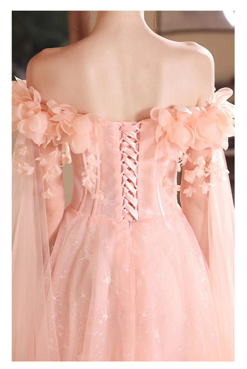 Ethereal-Soft-Blush-Pink-Off-Shoulder-3D-Floral-Tulle-Evening-Formal-Dress13