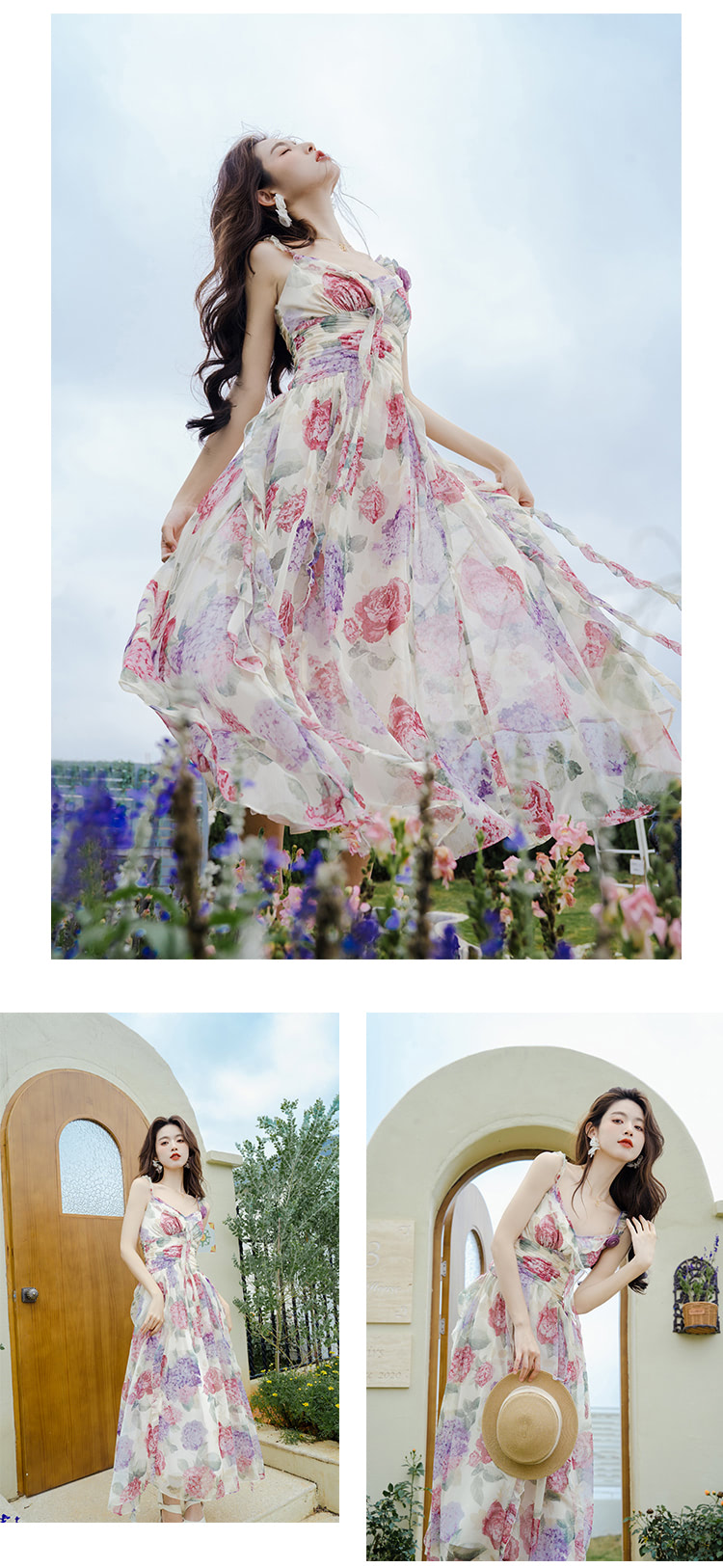 Fairy-V-Neck-Floral-Print-Chiffon-Summer-Beach-Casual-Long-Dress13