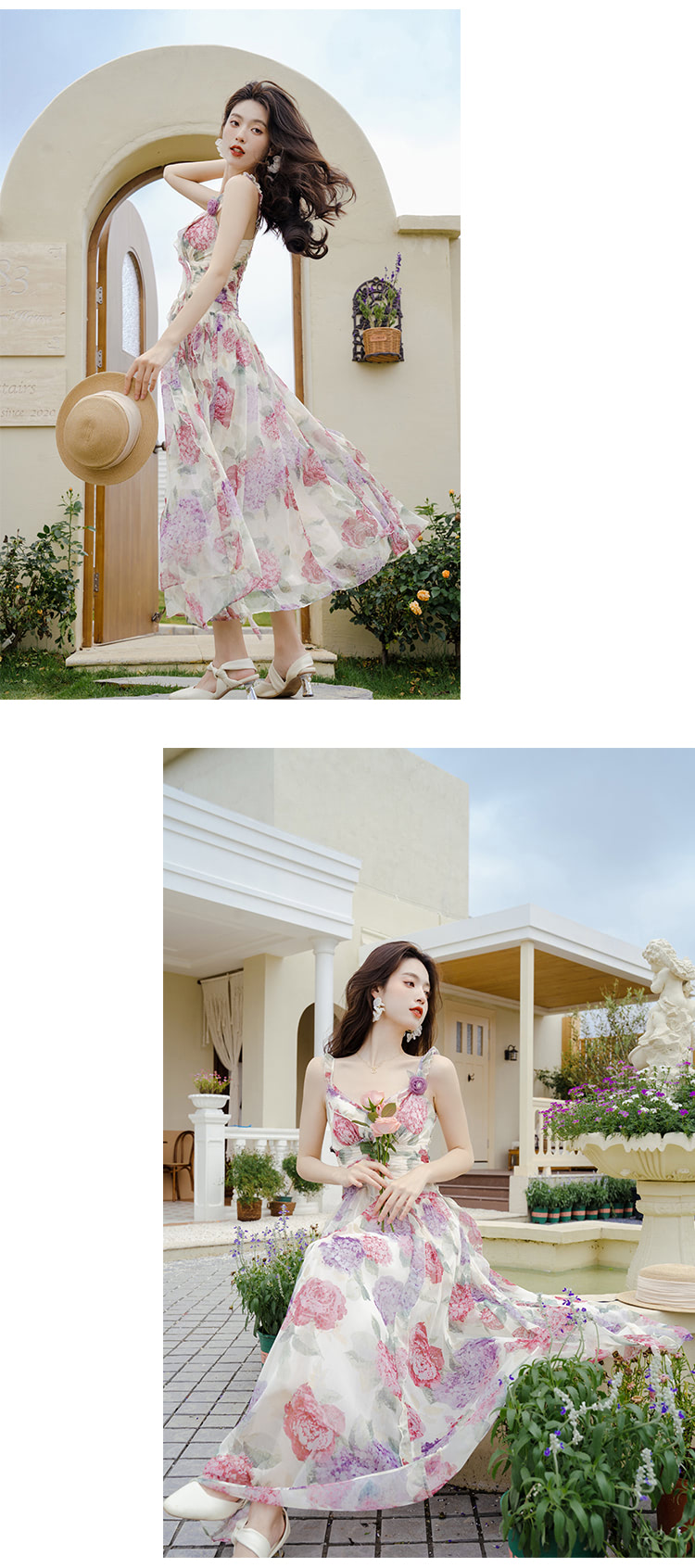 Fairy-V-Neck-Floral-Print-Chiffon-Summer-Beach-Casual-Long-Dress14