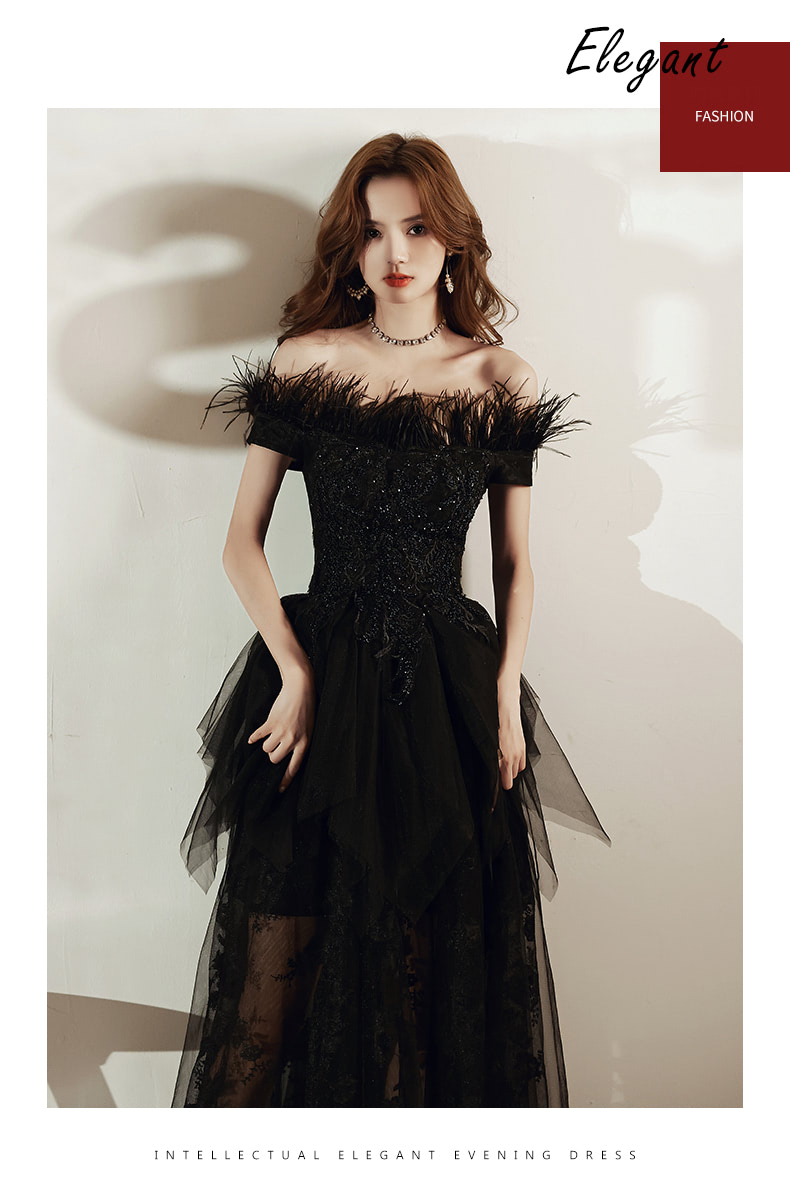 Luxury-Black-Feather-Cocktail-Prom-Dress-Evening-Party-Long-Gown10.jpg